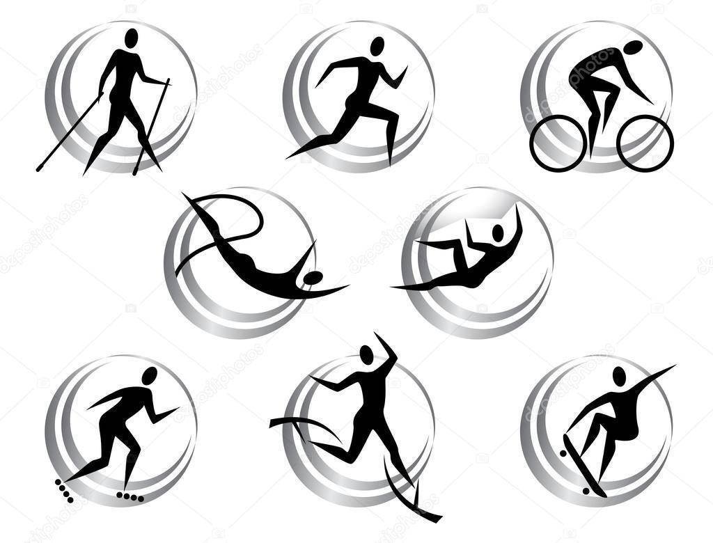 Виды спорта стилизованные рисунки