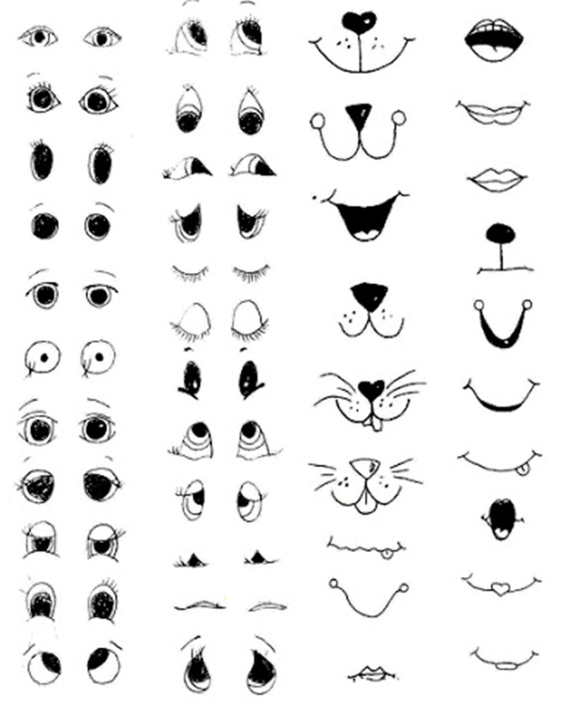 Глазки ротик носик для поделок