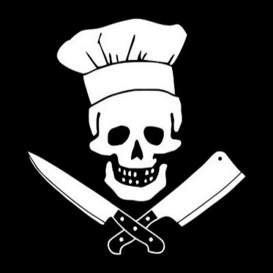 Череп повар с ножами