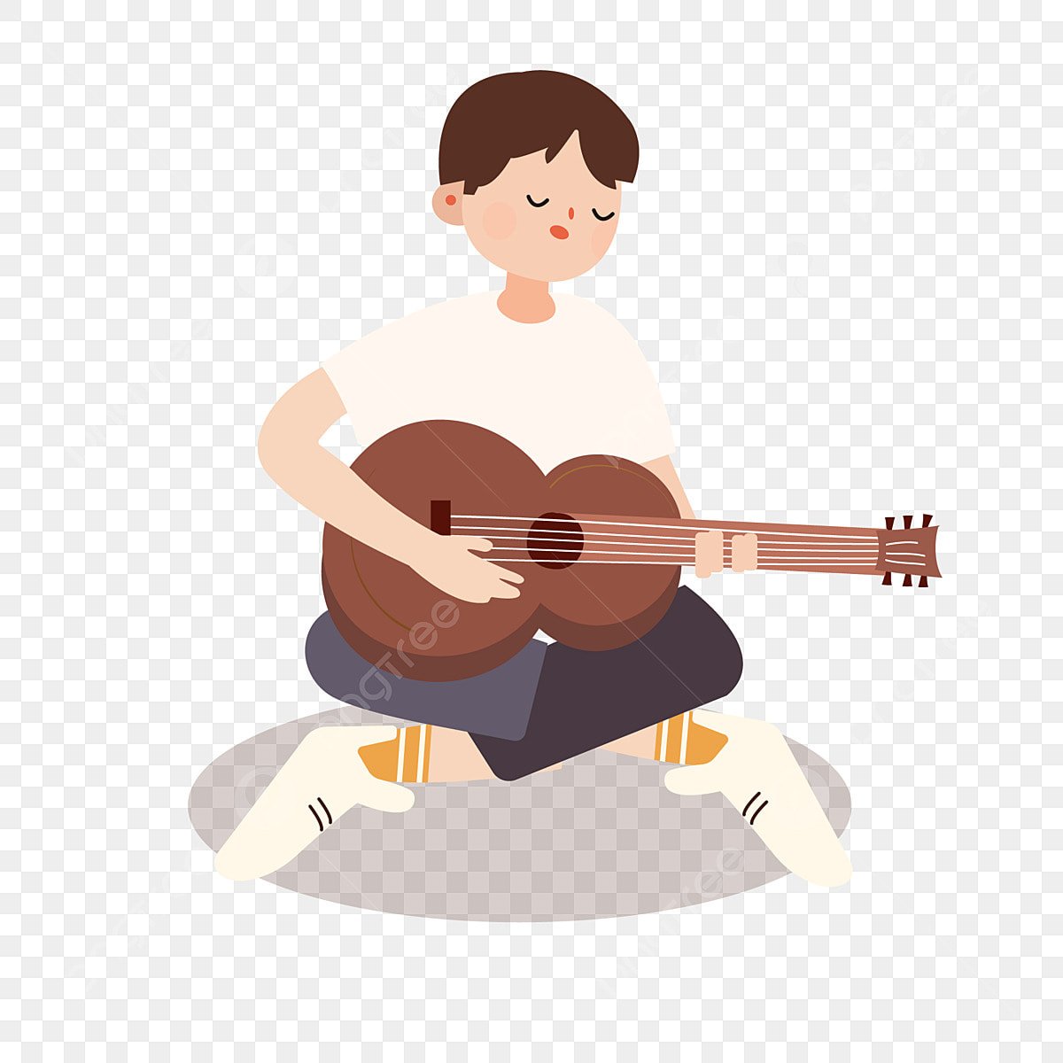 Мальчик с гитарой вектор