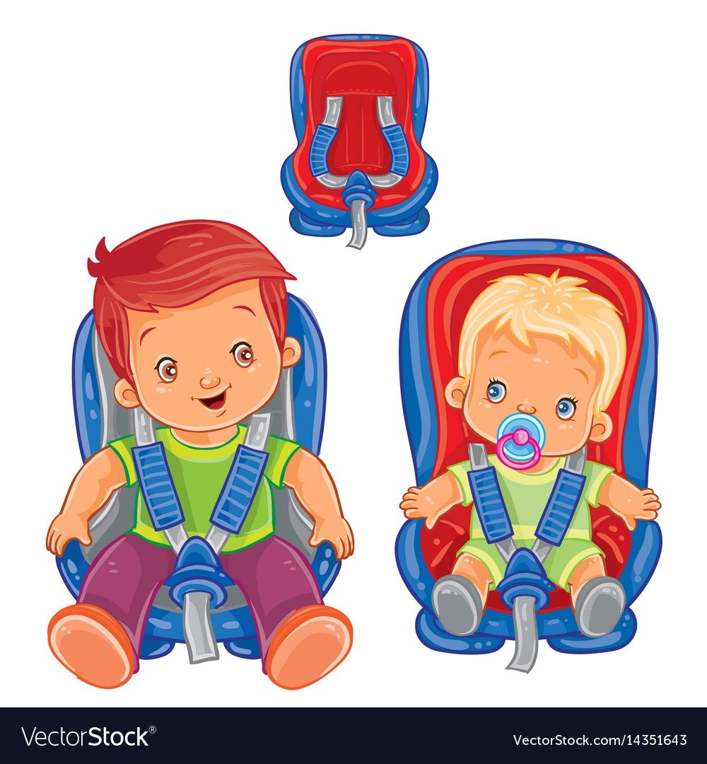 Ребенок в автомобильном кресле рисунок