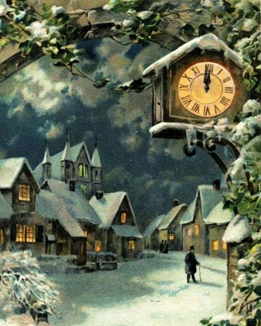 Винтажная Новогодняя открытка