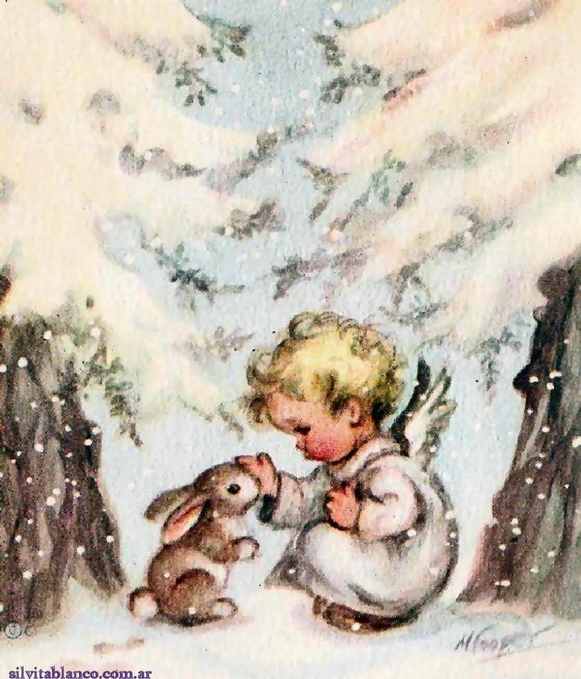 Винтажная зимняя открытка