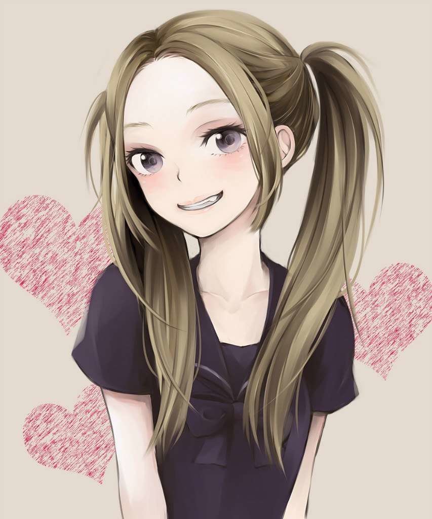 Девочка с хвостиками арт