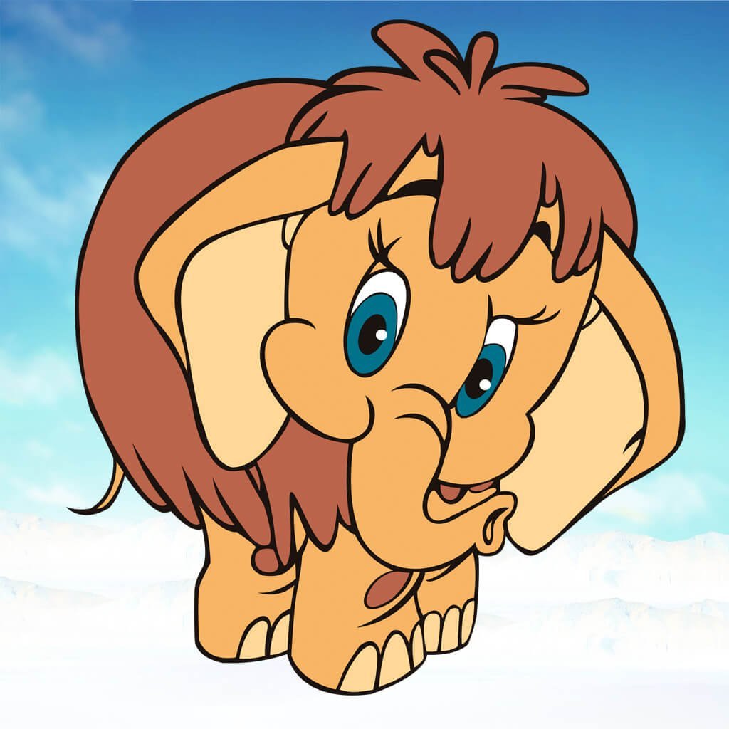 Мамонт с мамонтенком