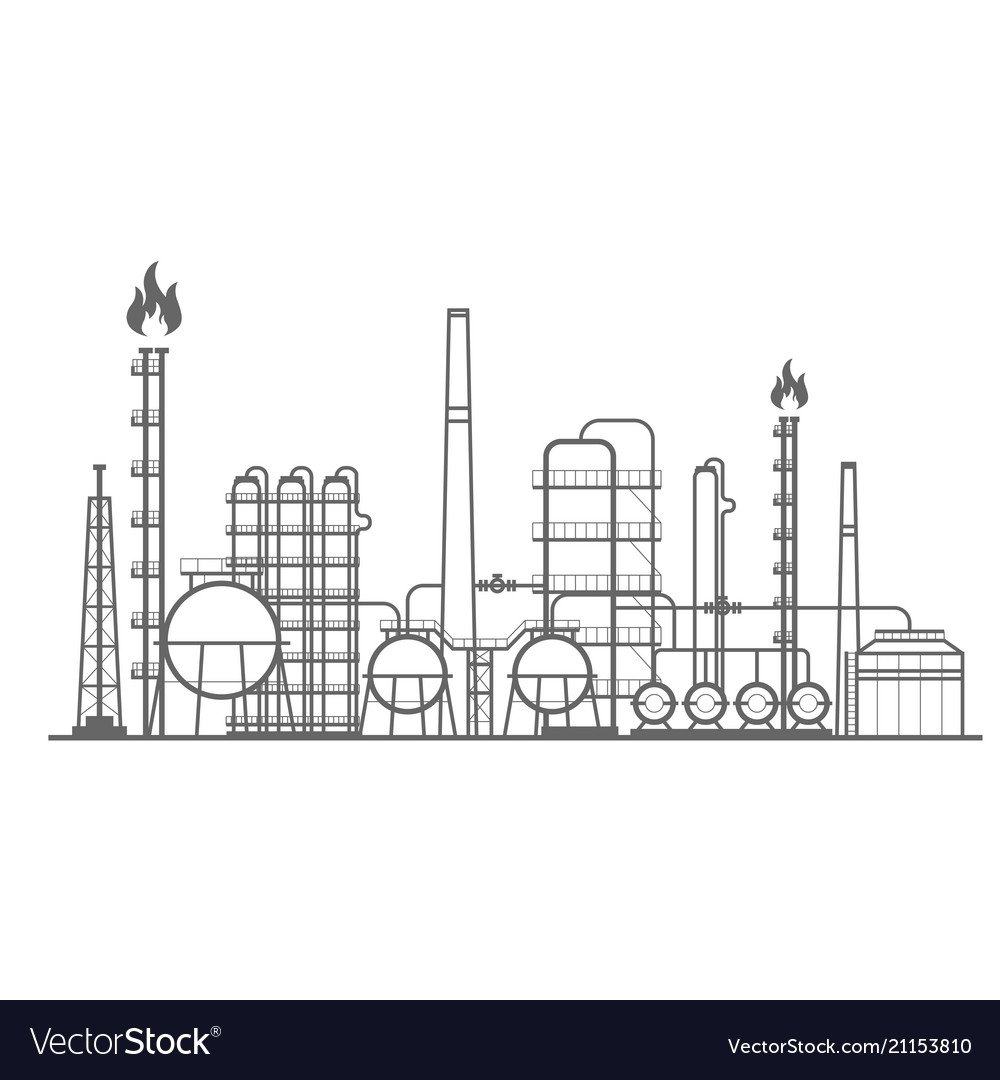 Нефтеперегонный завод вектор