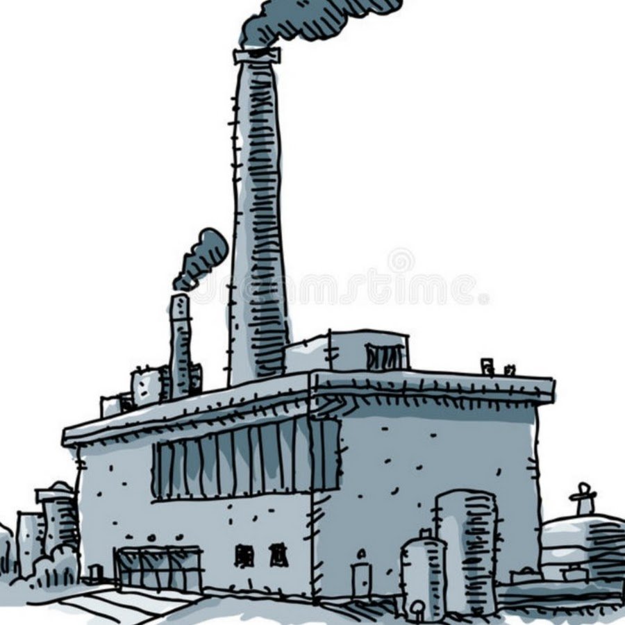 Труба завода на белом фоне