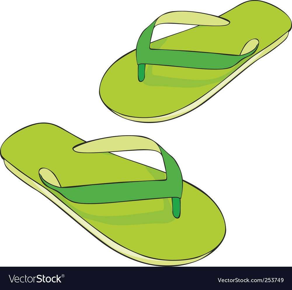 Пляжные тапочки вектор