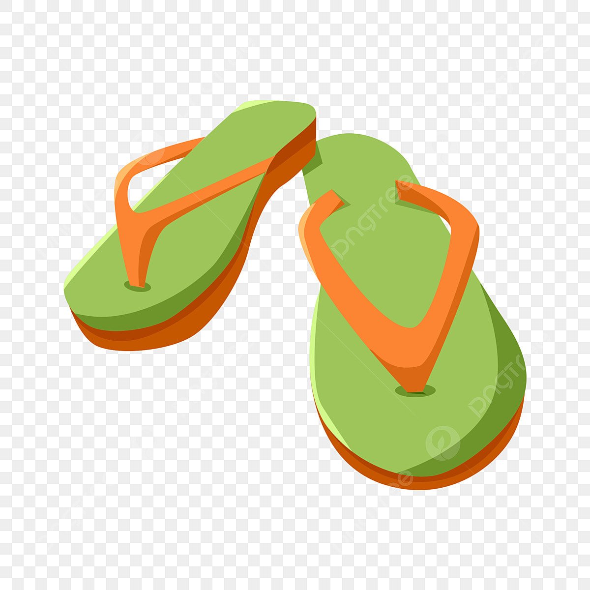 Оранжево зеленые шлепки