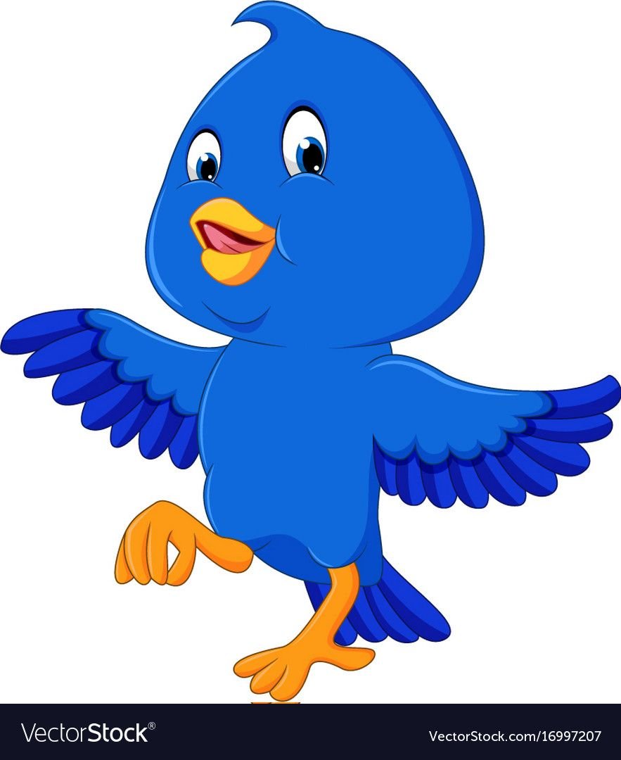 Синяя птичка мультяшная