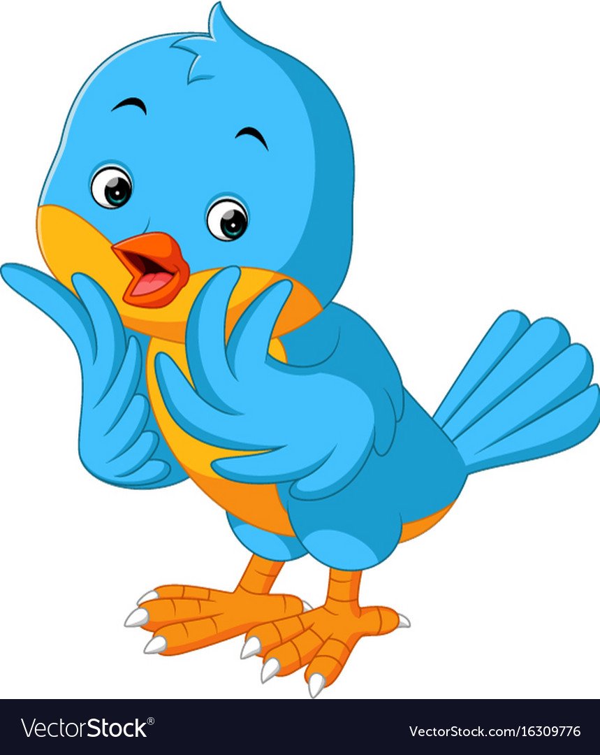 Улыбается птица мультяшный