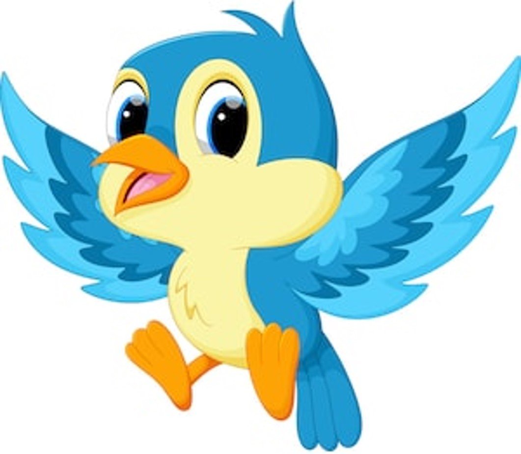 Птичка улыбается рисунок