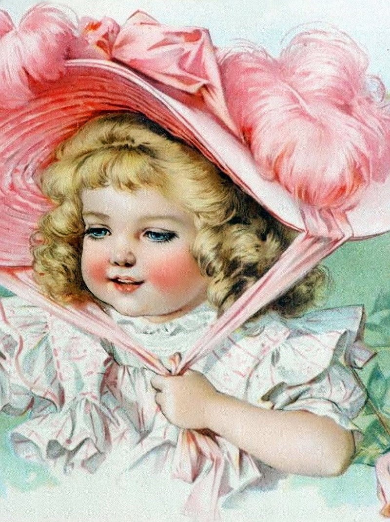 Декупаж дети и цветы