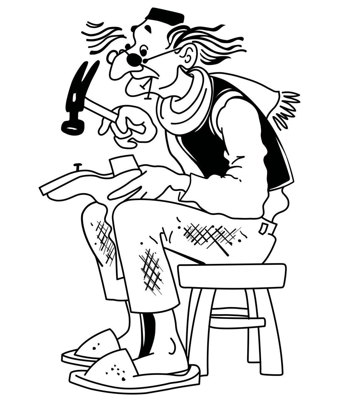 Сапожник раскраска для детей