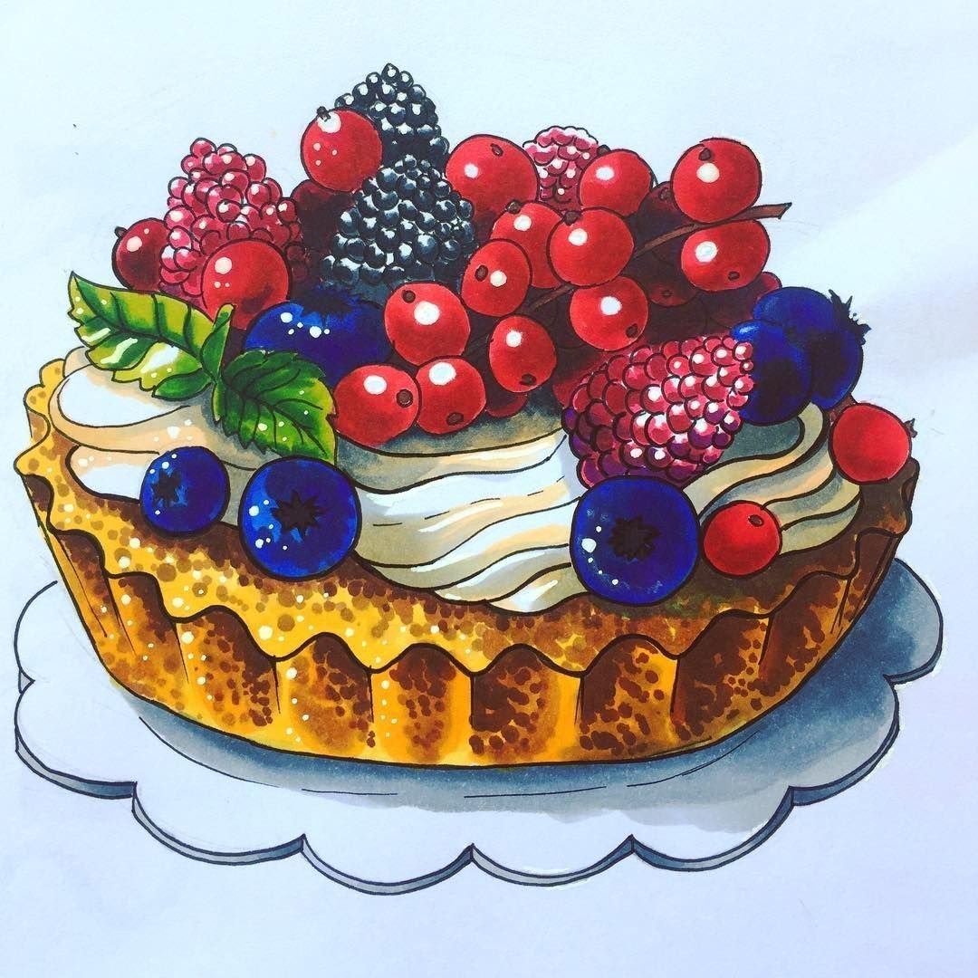 Нарисовать торт