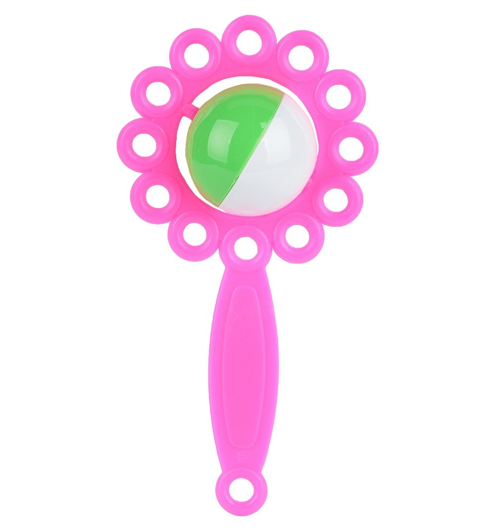 Погремушка розовая на прозрачном фоне