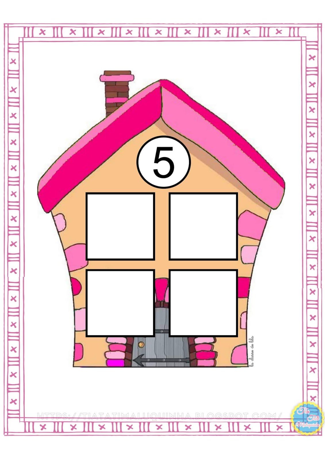 Домик с окошками для цифр