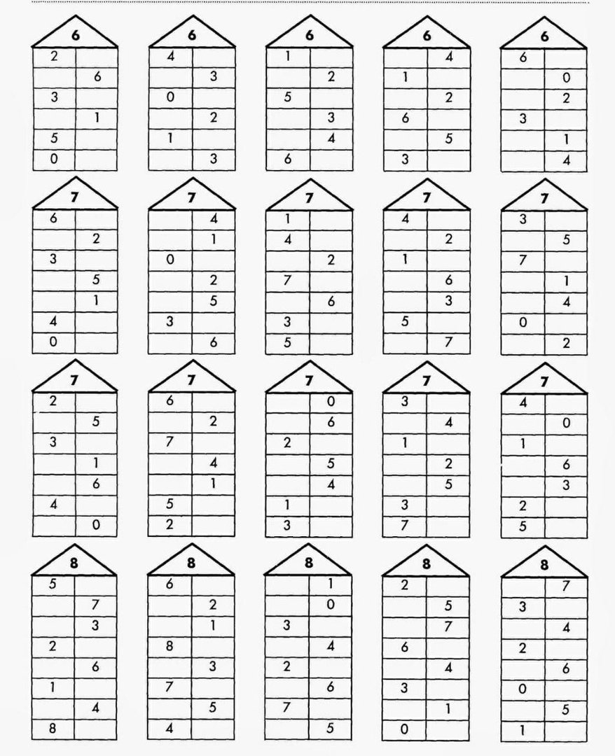 Числовые домики состав числа