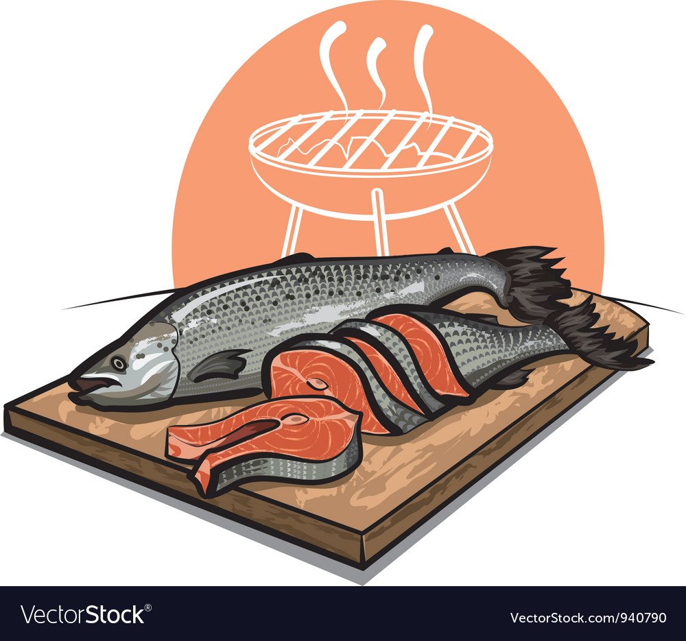 Кусок рыбы вектор
