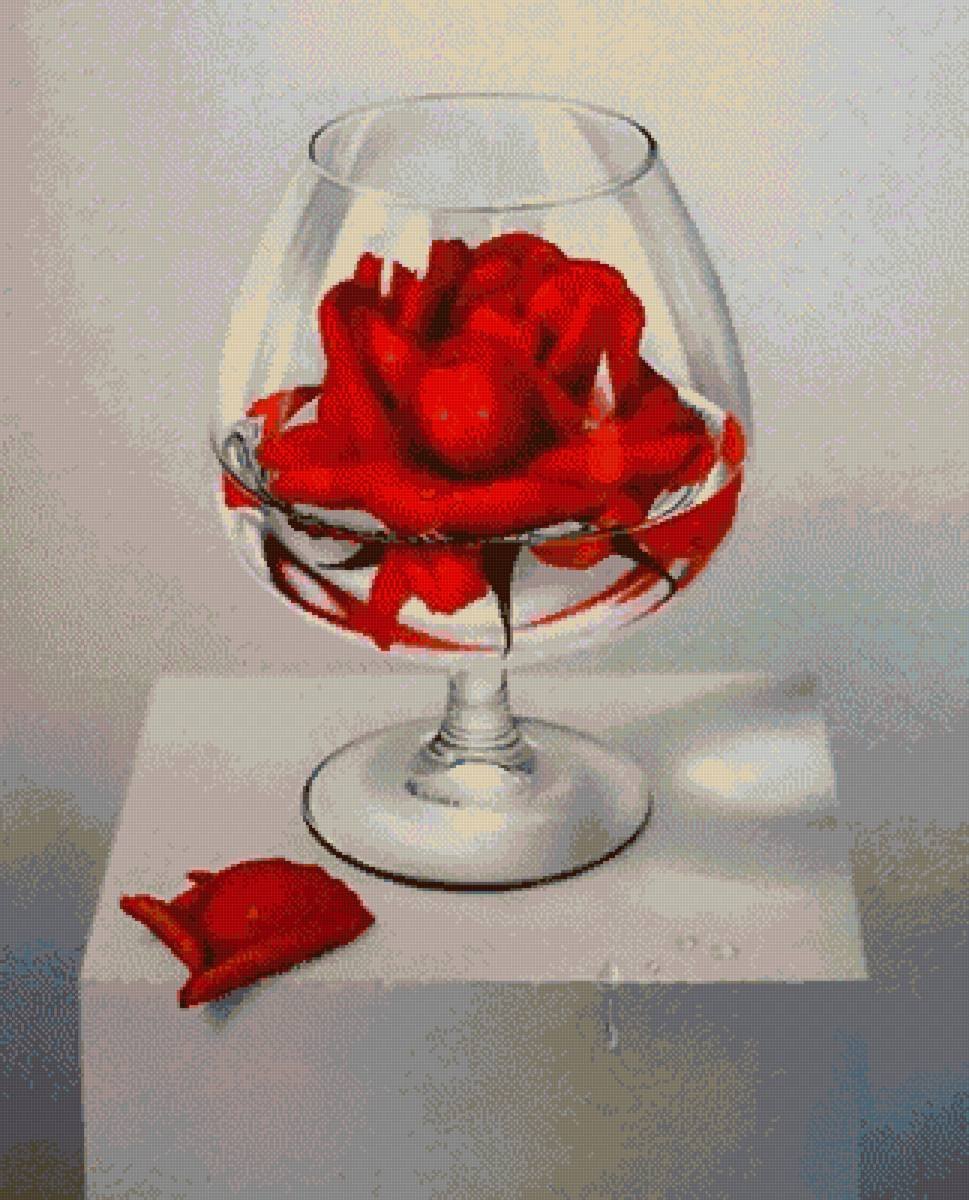 Роза в фужере