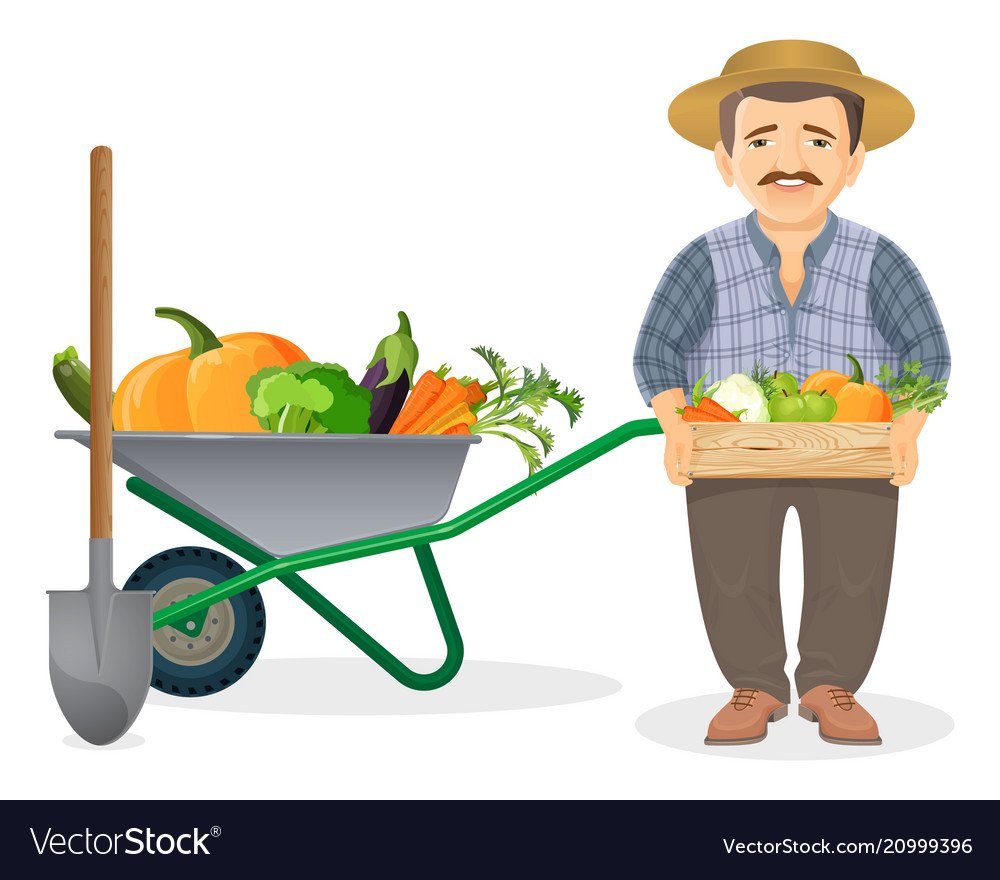 Фермер с тележкой