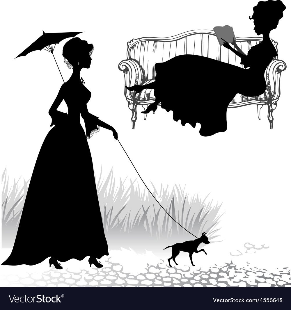 Дама с собачкой силуэт