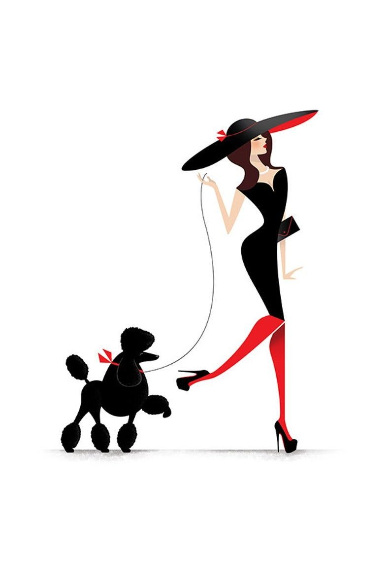 Девушка с пуделем картина