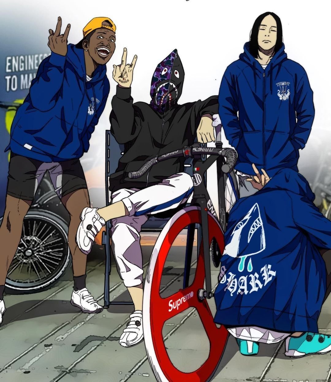 Девушка на велосипеде арт