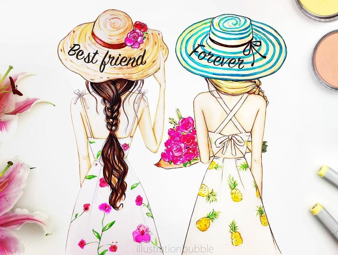 Мини рисунки для срисовки девочки