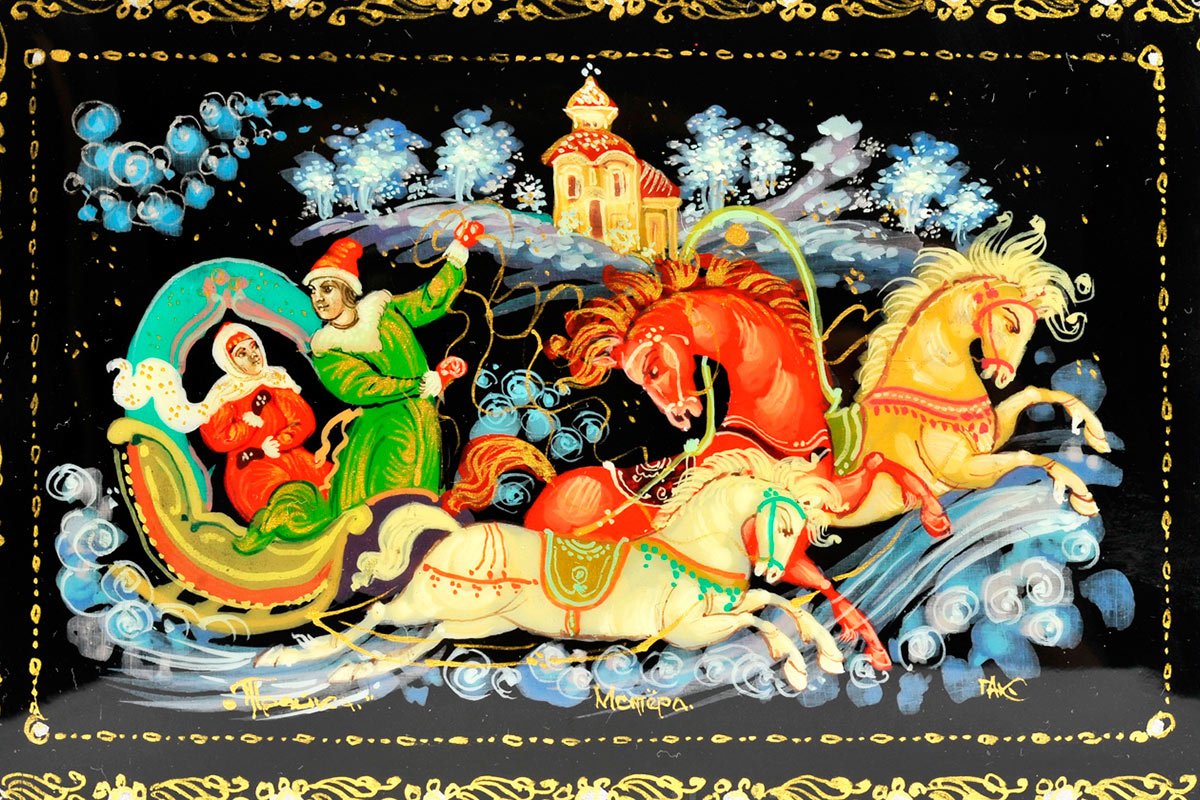 Палехская роспись тройка