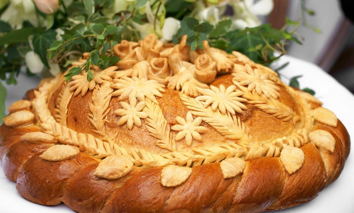 Свадебный каравай золотой Колос