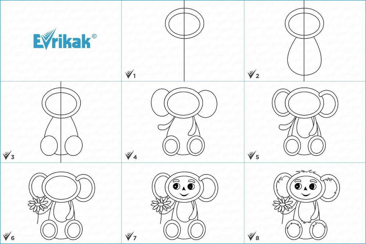 Крокодил Гена и Чебурашка раскраска