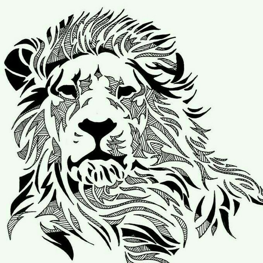 Лев рисунок тату