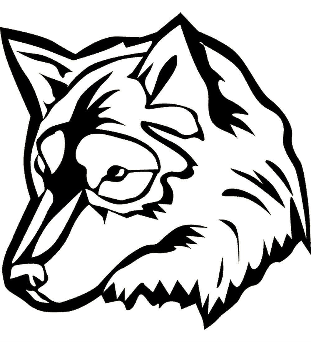 Голова волка раскраска