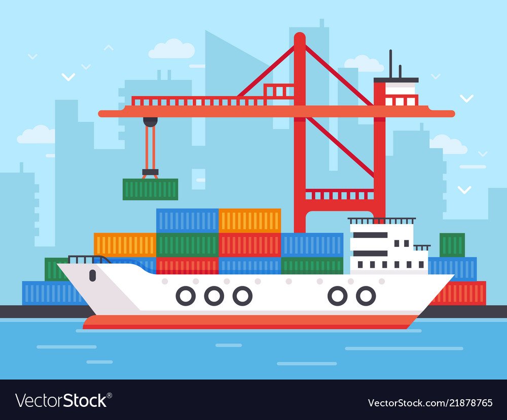 Грузовой корабль вектор