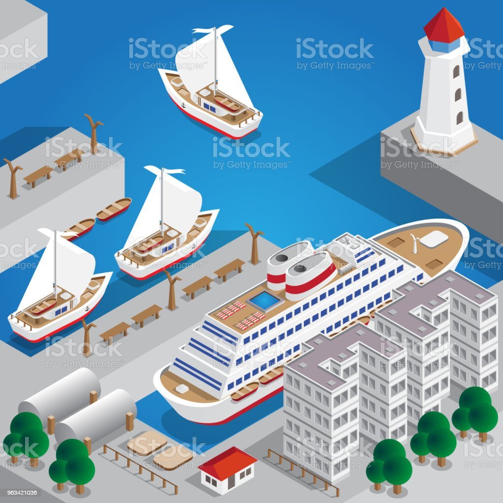 Морской порт изометрия