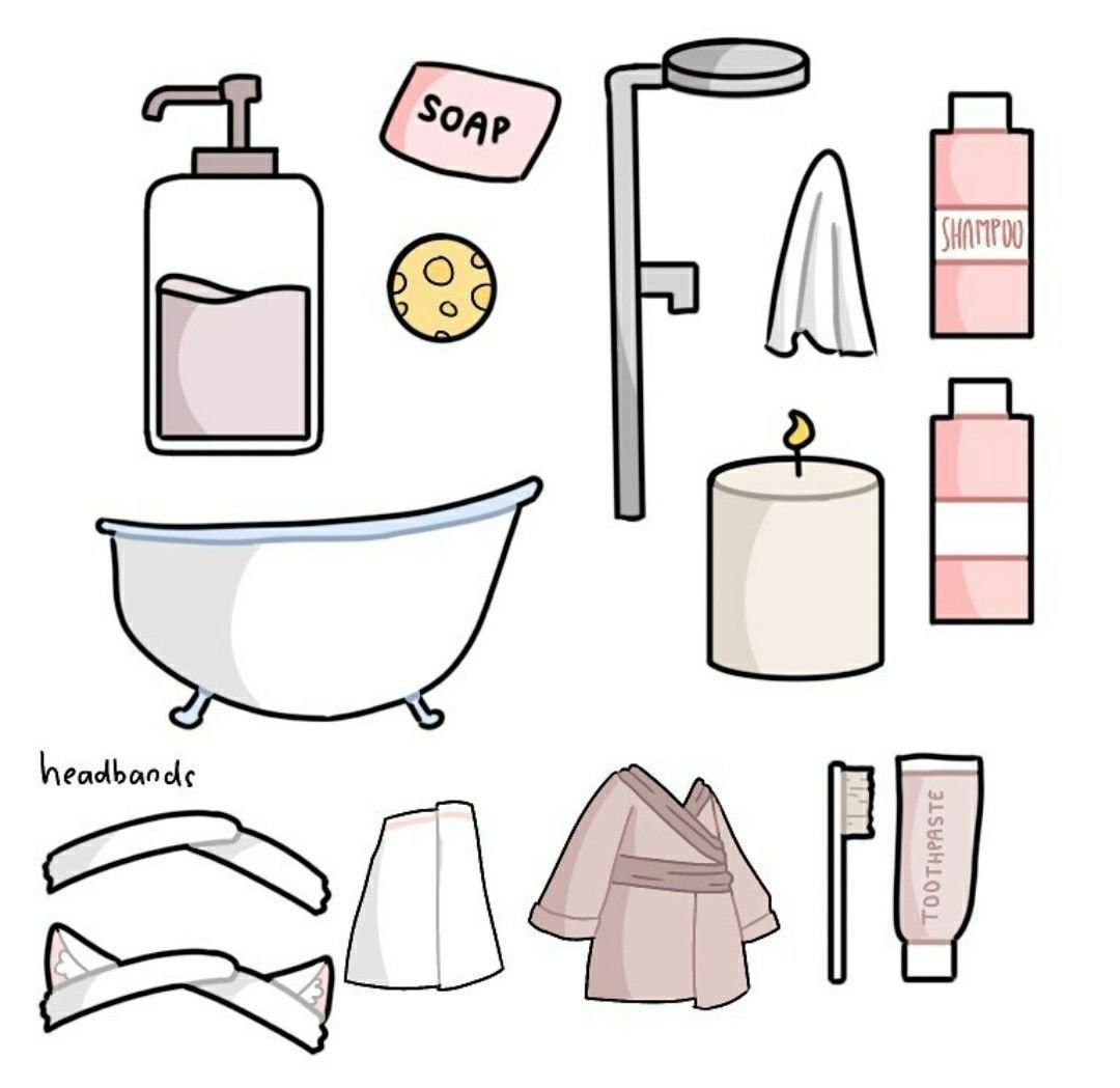 Аксессуары для ванной рисунок