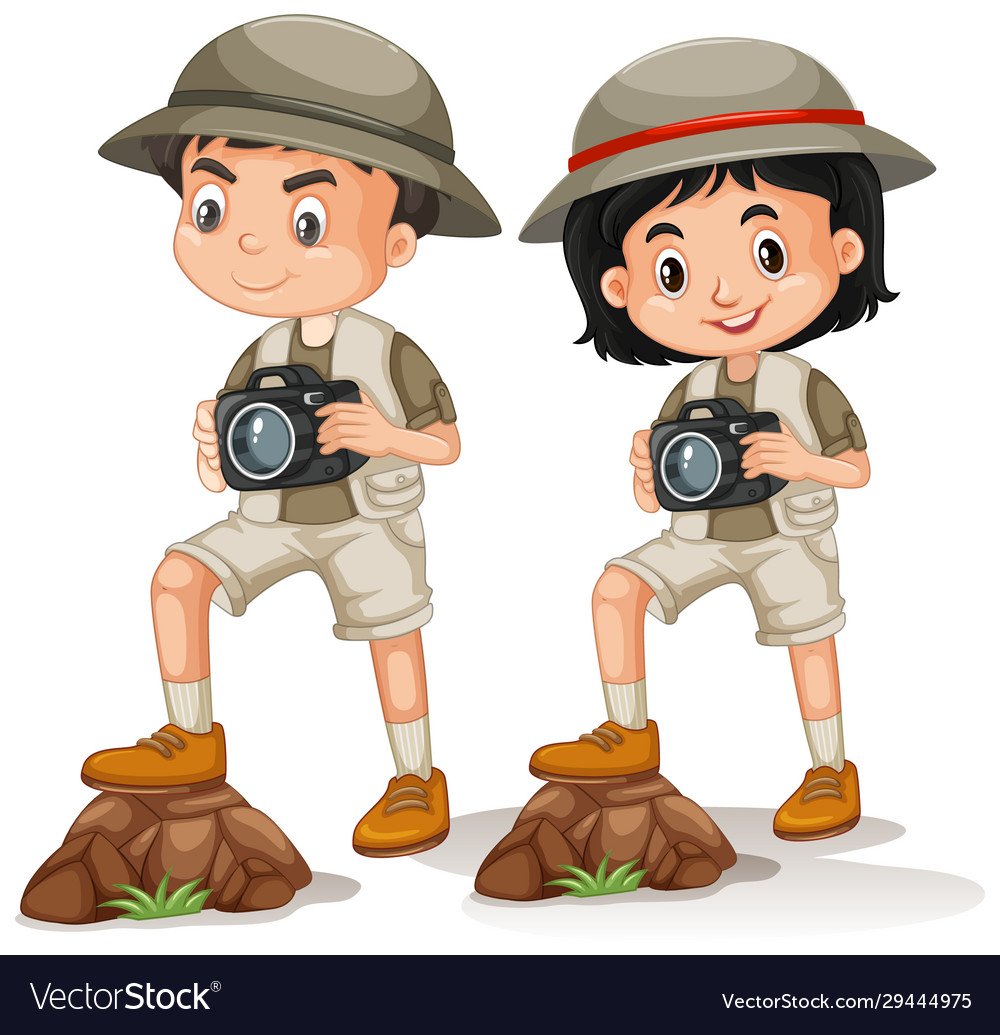 Векторный мальчик сафари