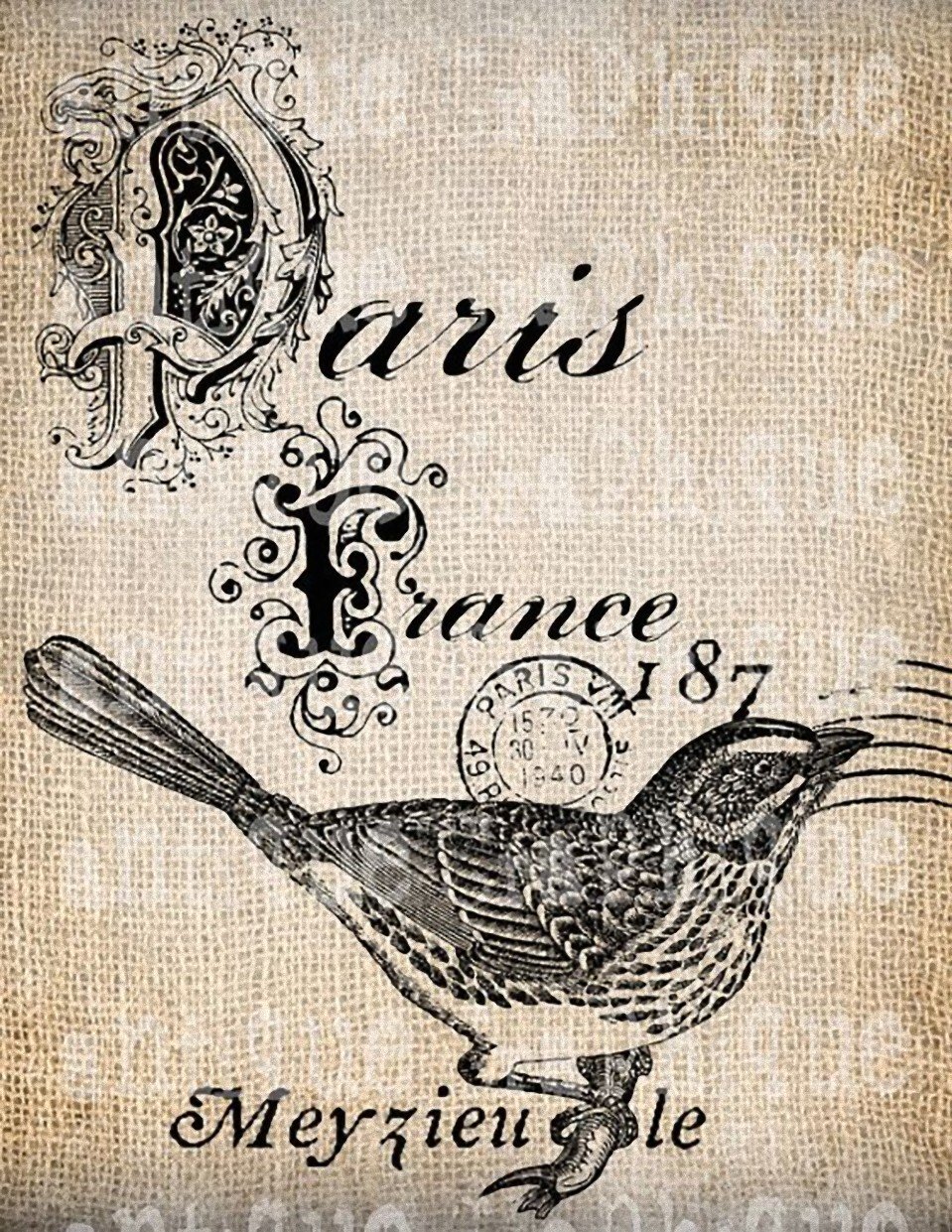 Распечатки для декупажа черно-белые