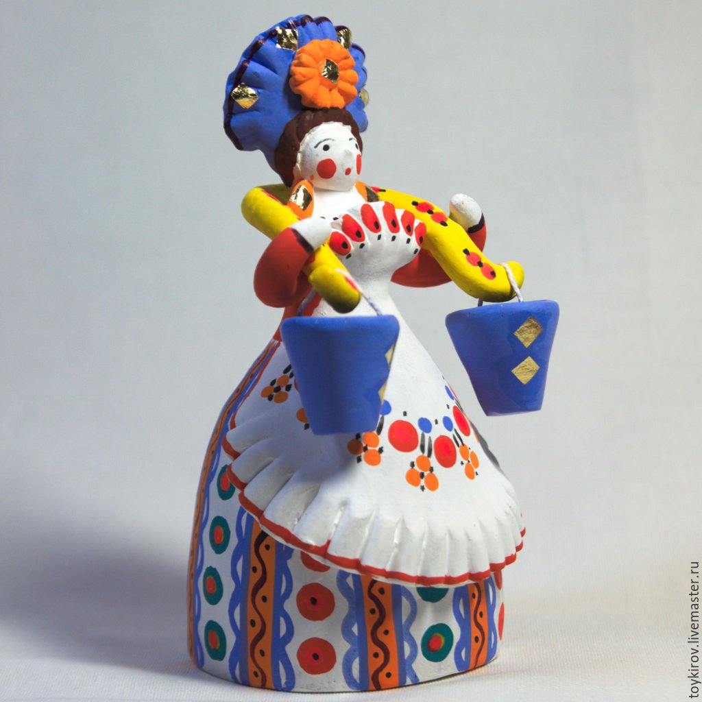 Барышня Водоноска Дымковская игрушка