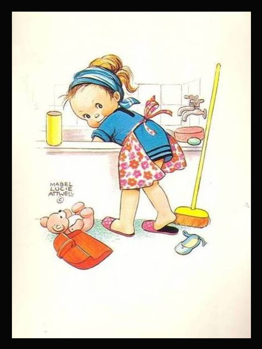 Дети убираются иллюстрация