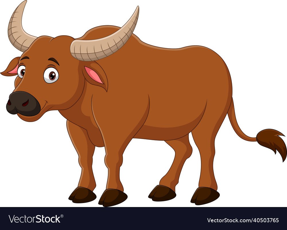 Азиатский буйвол мультяшный без фона
