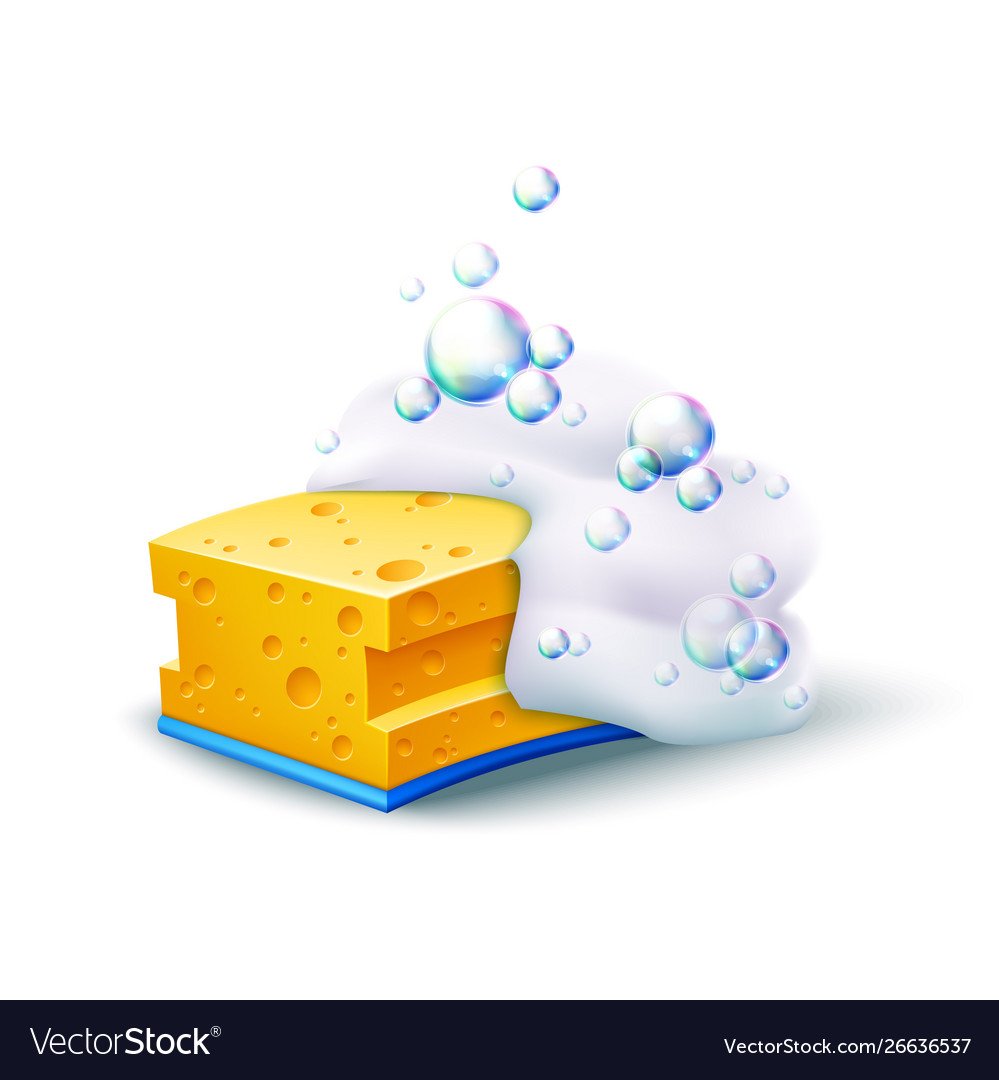 Губка с пеной вектор