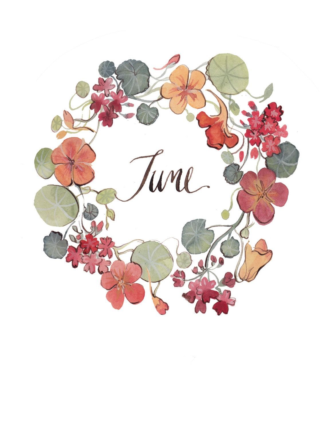 Акварельные цветы для ежедневника