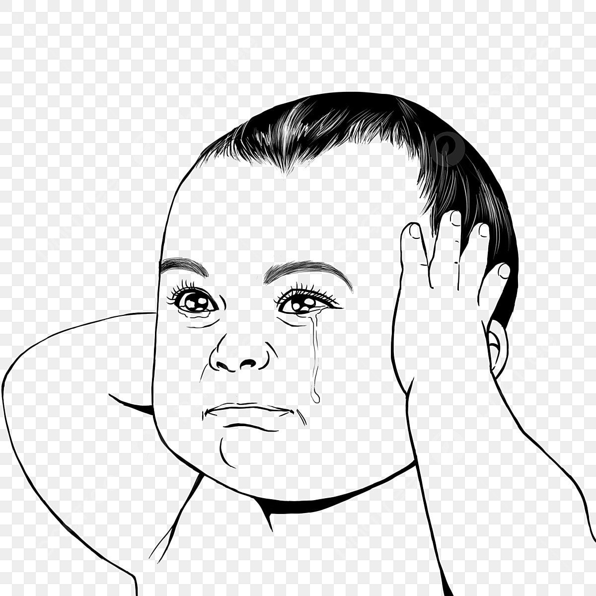 Плачущий ребенок мультяшный