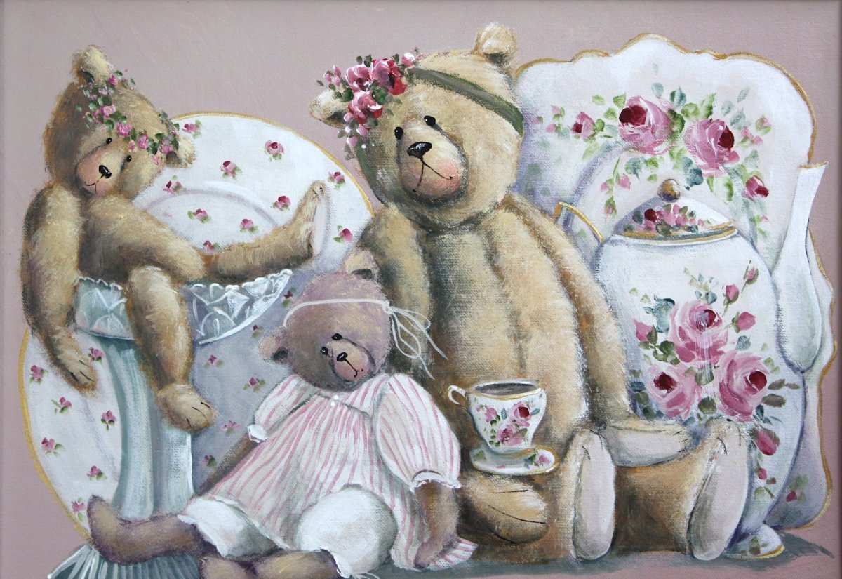 Винтажная картина с мишкой