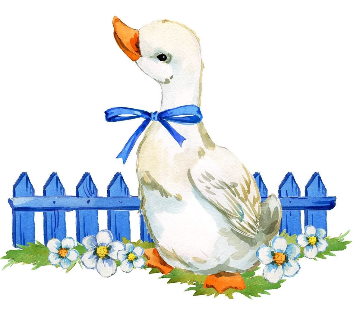 Гусыня Пасхальная акварель