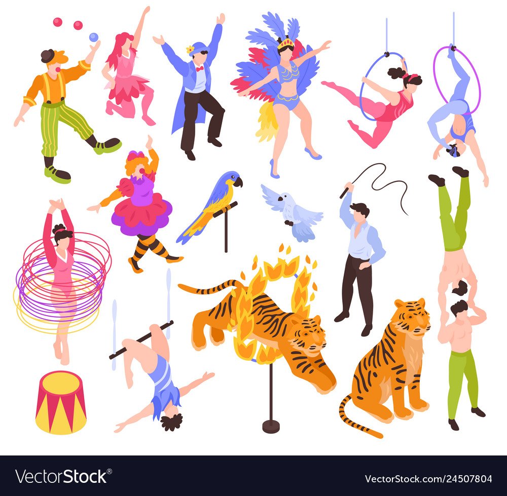 Цирковые артисты иллюстрации