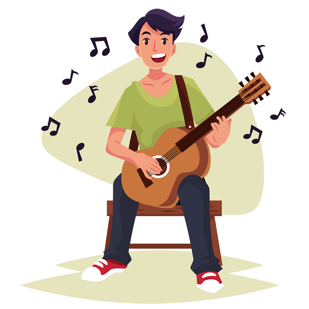 Музыкант мультяшный