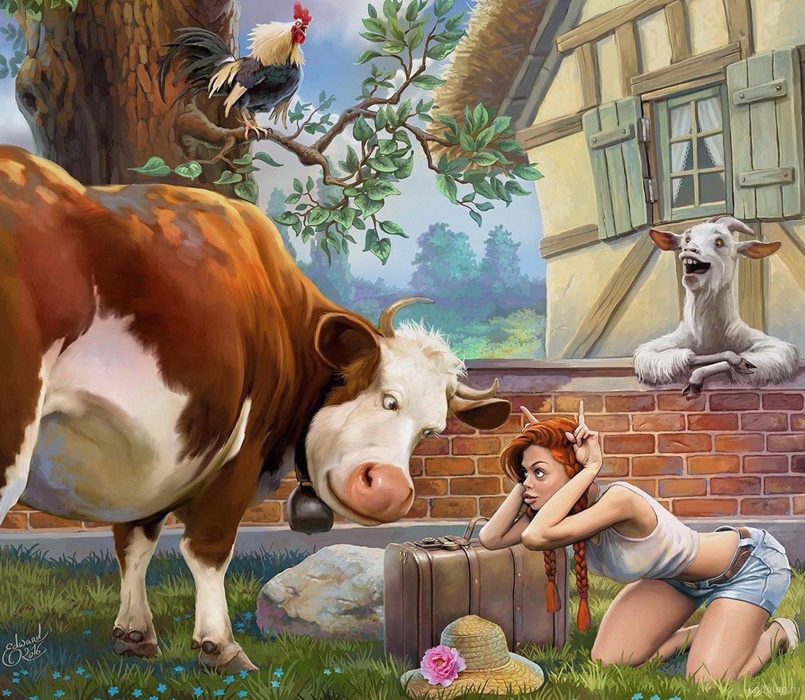 Лето в деревне с животными